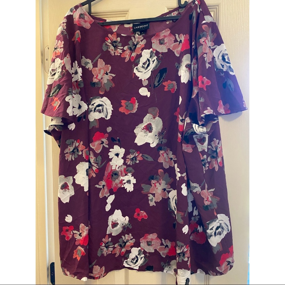 Lane Bryant Plus Floral Top/Blouse Size 28 (2x-3x)